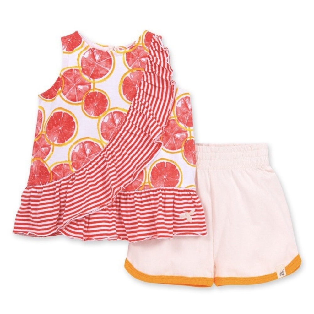 BNWT’s Burt’s Bee Baby Grapefruit Organic Baby Tank Top & Shorts Set 6-9 months